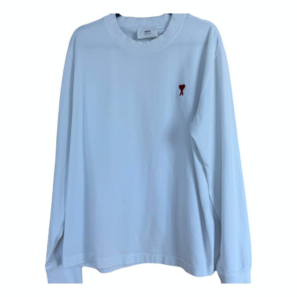 $795 Authentic AMI Alexandre Mattiussi Men's White Crewneck Sweaters Sz.2XL